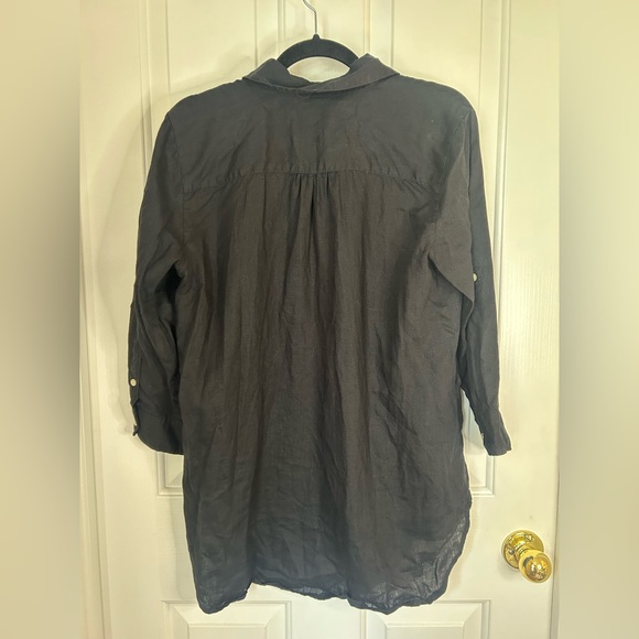 Ralph Lauren Classic Fit Linen Button Up Shirt in Black Size Medium - Picture 4 of 5